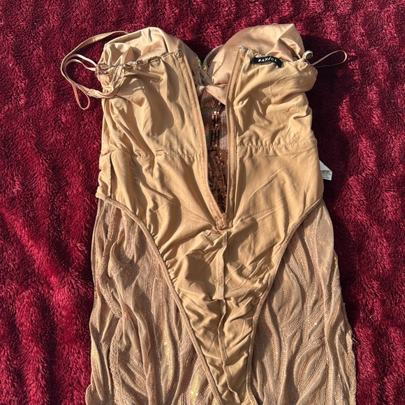 Brown and Gold Sequin Jumpsuit - Picture 10 of 15